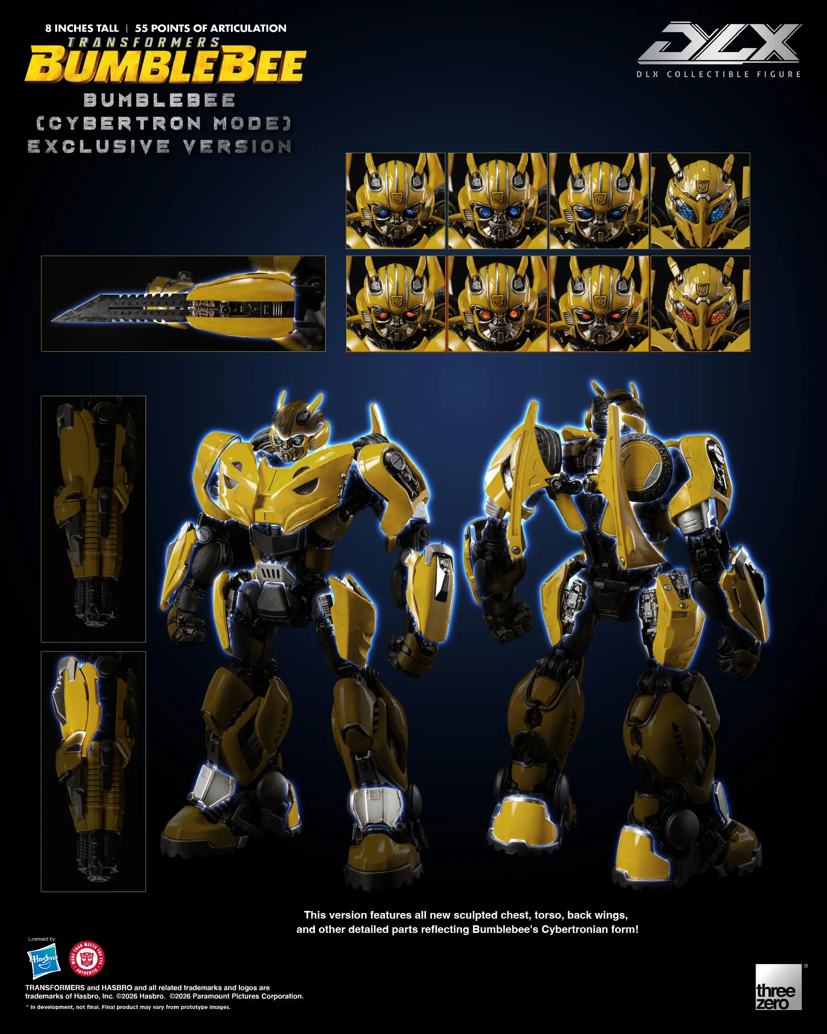 Threezero DLX 變形金剛:大黃蜂 大黃蜂 (賽博坦模式) 約8吋 3Z10496W0輪播圖