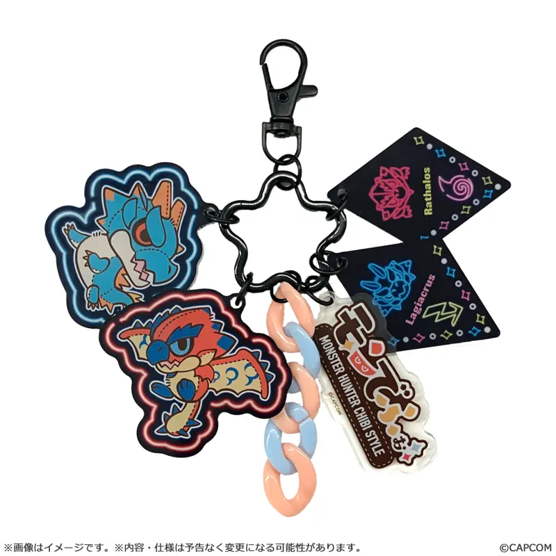CAPCOM《魔物獵人》火龍&海龍 Q版可愛叮叮噹壓克力鑰匙扣