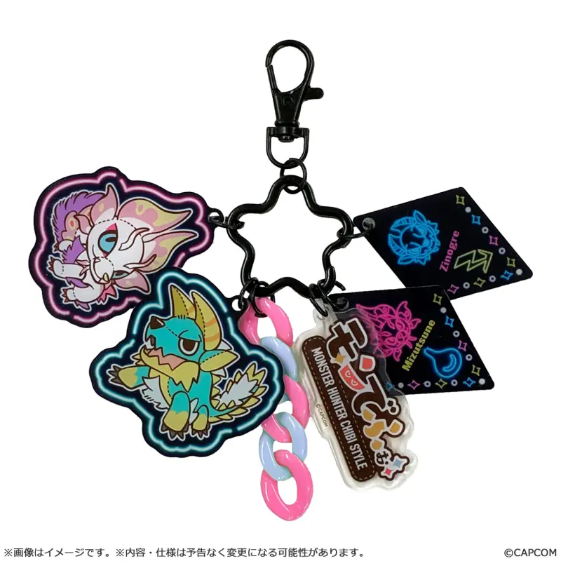 CAPCOM《魔物獵人》雷狼龍&泡狐龍 Q版可愛叮叮噹壓克力鑰匙扣